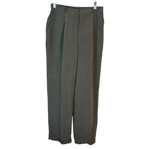 Vintage Jones New York Green 100% Silk High Waisted Dress Pants Size 8